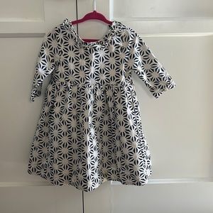 Pink Chicken navy and white Floral Print Long Sleeve Dress